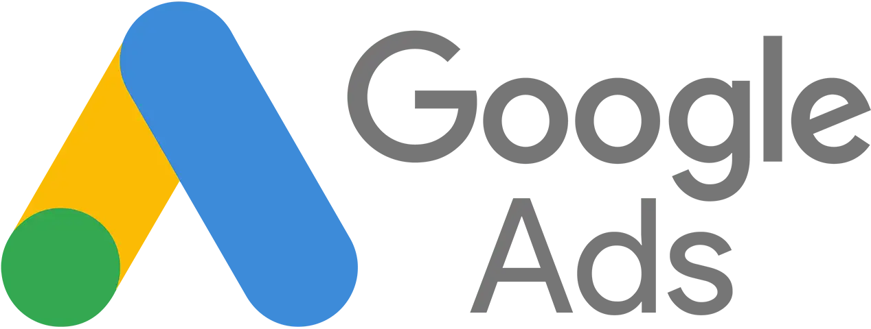 google_ads-ar21 - ProIQ - Market Smarter Abstract geometric composition with a large blue curved shape, a yellow triangle, a green circle, and overlapping gray blocks on a bright background.